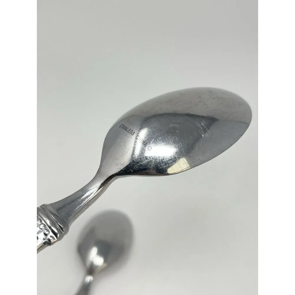 JC PENNEY COLONNADE Stainless Glossy Dinner Soup Oval Spoons 8.25